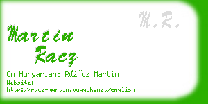 martin racz business card